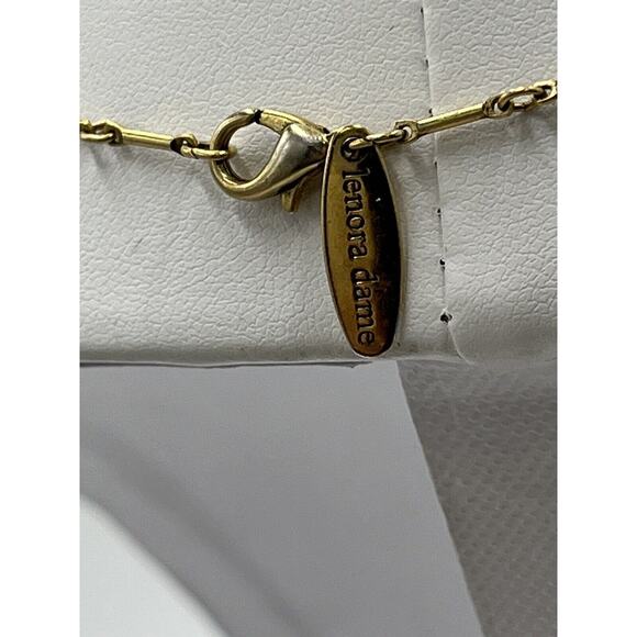 Lenora Dame Designer Beautiful Gold Tone Chain Necklace and Pearl Flower Pendant - Picture 5 of 9